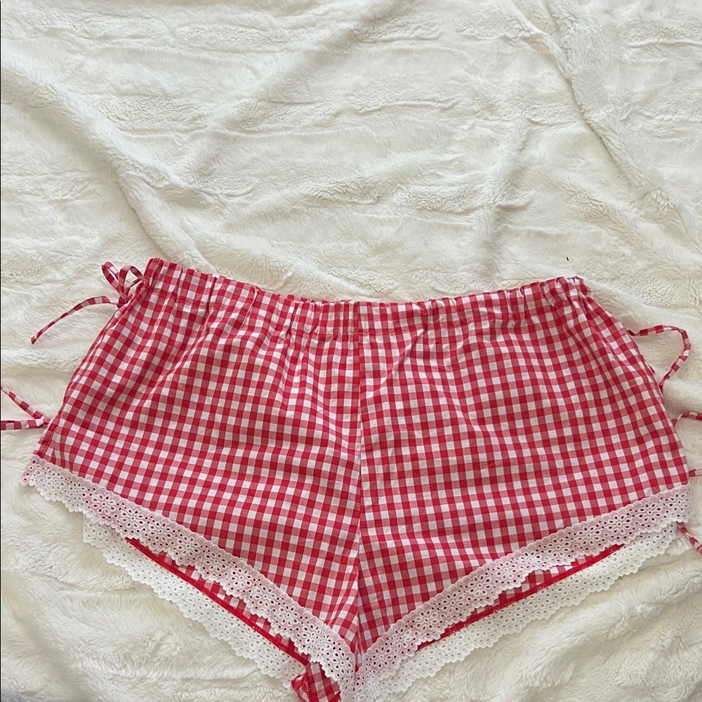 Red Gingham Women's Sleep Shorts